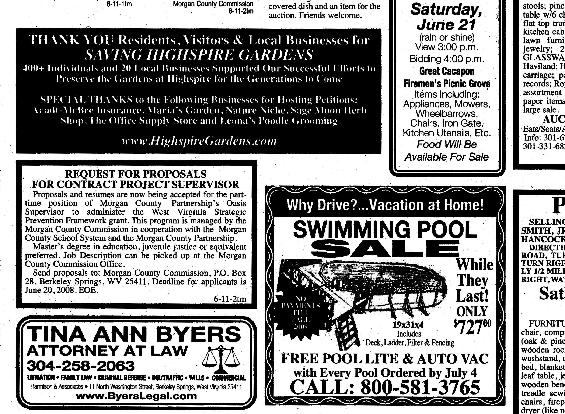 Morgan Messenger - 6-11-2008 - Thank You Advertisement